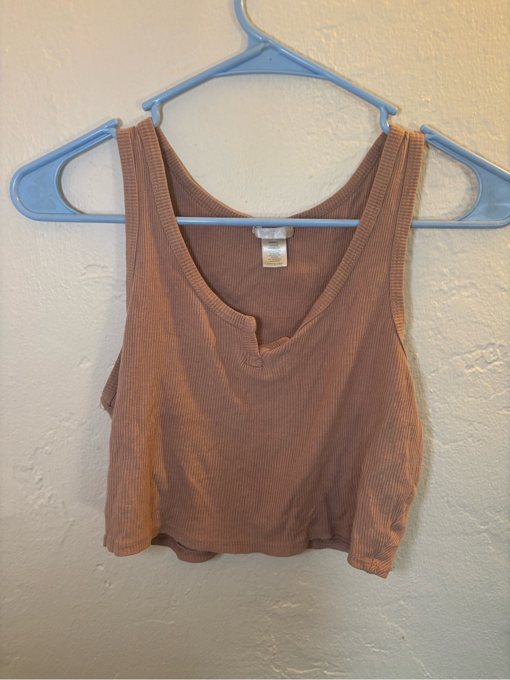 Bozzolo Brown ribbed tank top